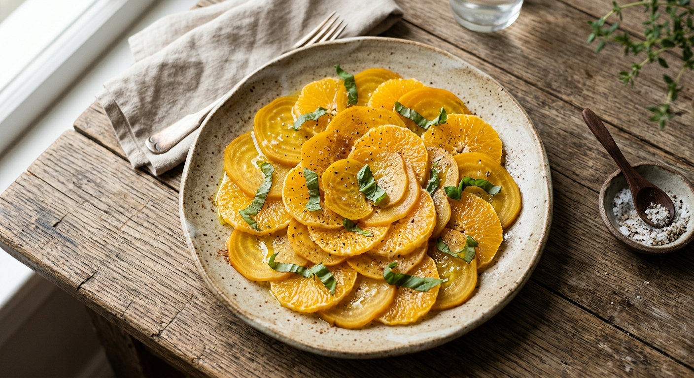 Golden Beet, Orange & Basil Salad