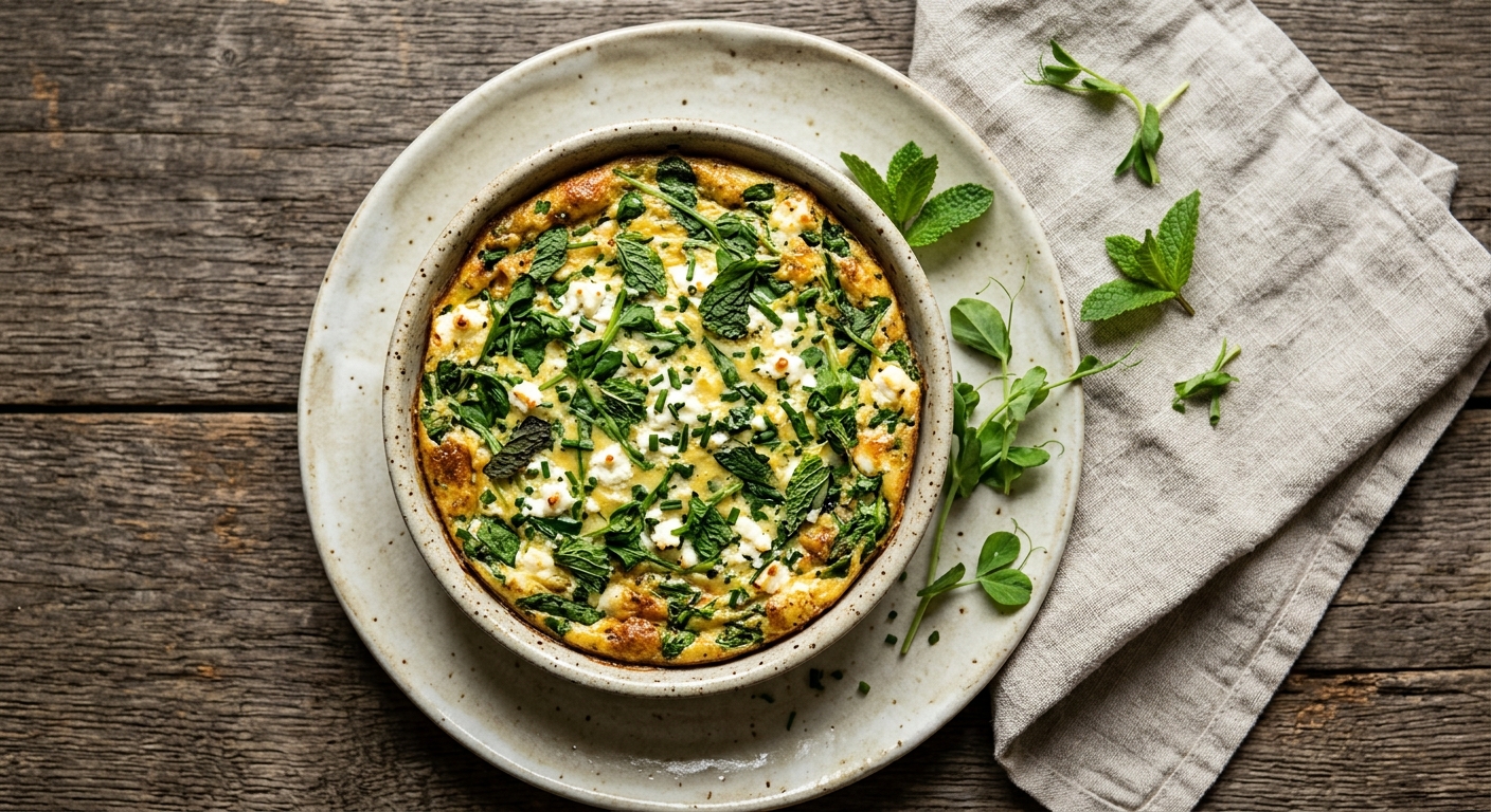 Pea Shoot & Mint Frittata