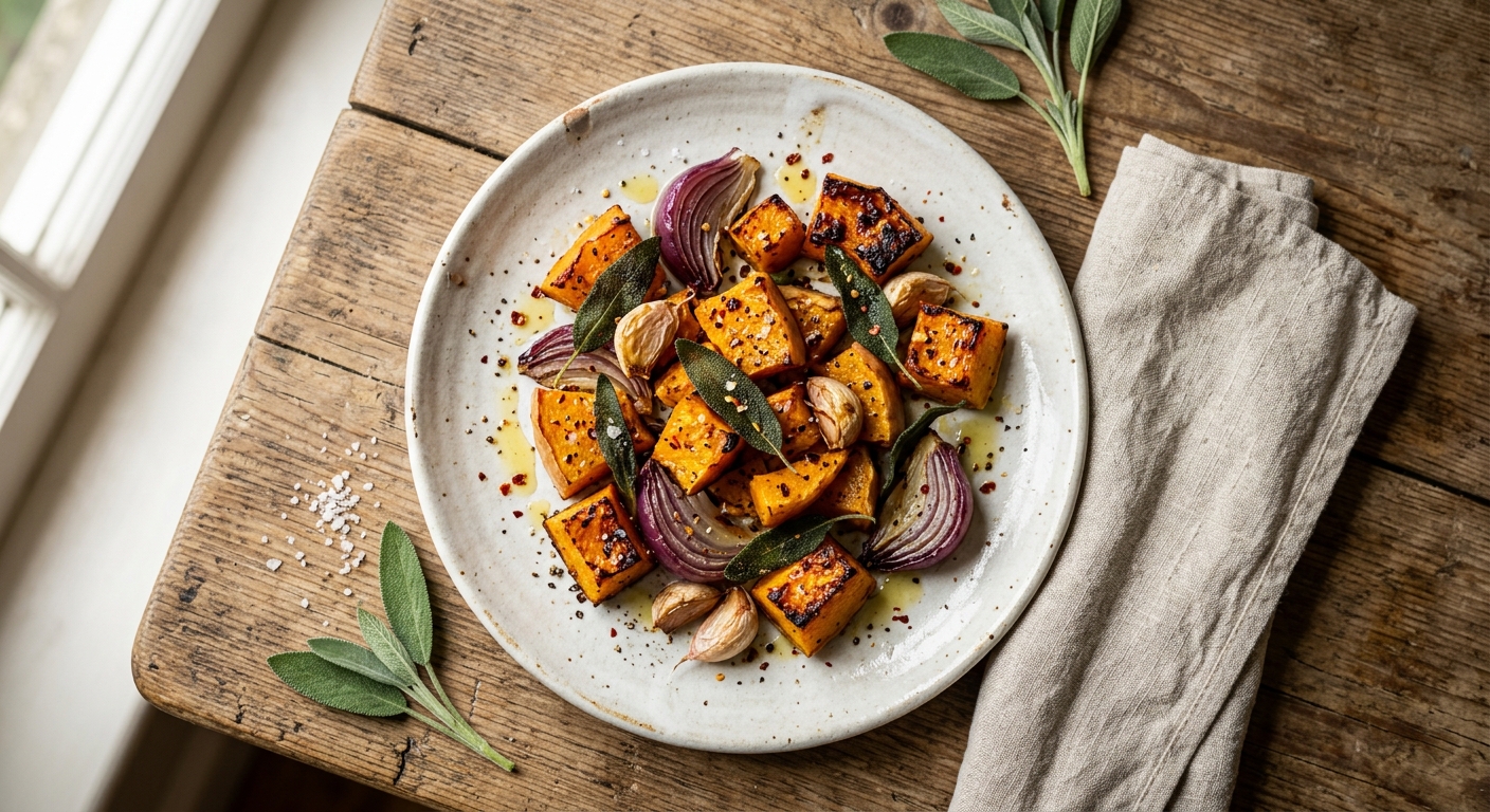 Roast Squash Traybake with Sage