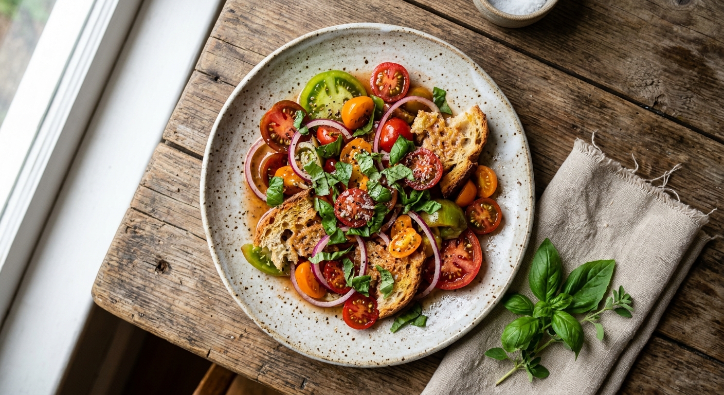 Tomato, Torn Basil & Bread (Panzanella)